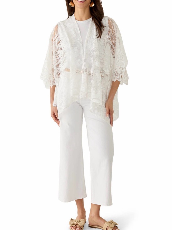 Vince Camuto Accessories - Vince Camuto Ivory Floral Lace Open-Front Cover-Up